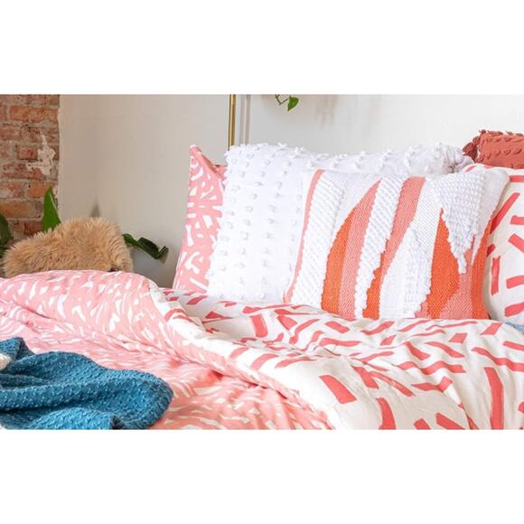 Refinery29 Stevie Collection Cotton Throw Pillow: Luxury Tufted Design, Coral - Picture 4 of 4